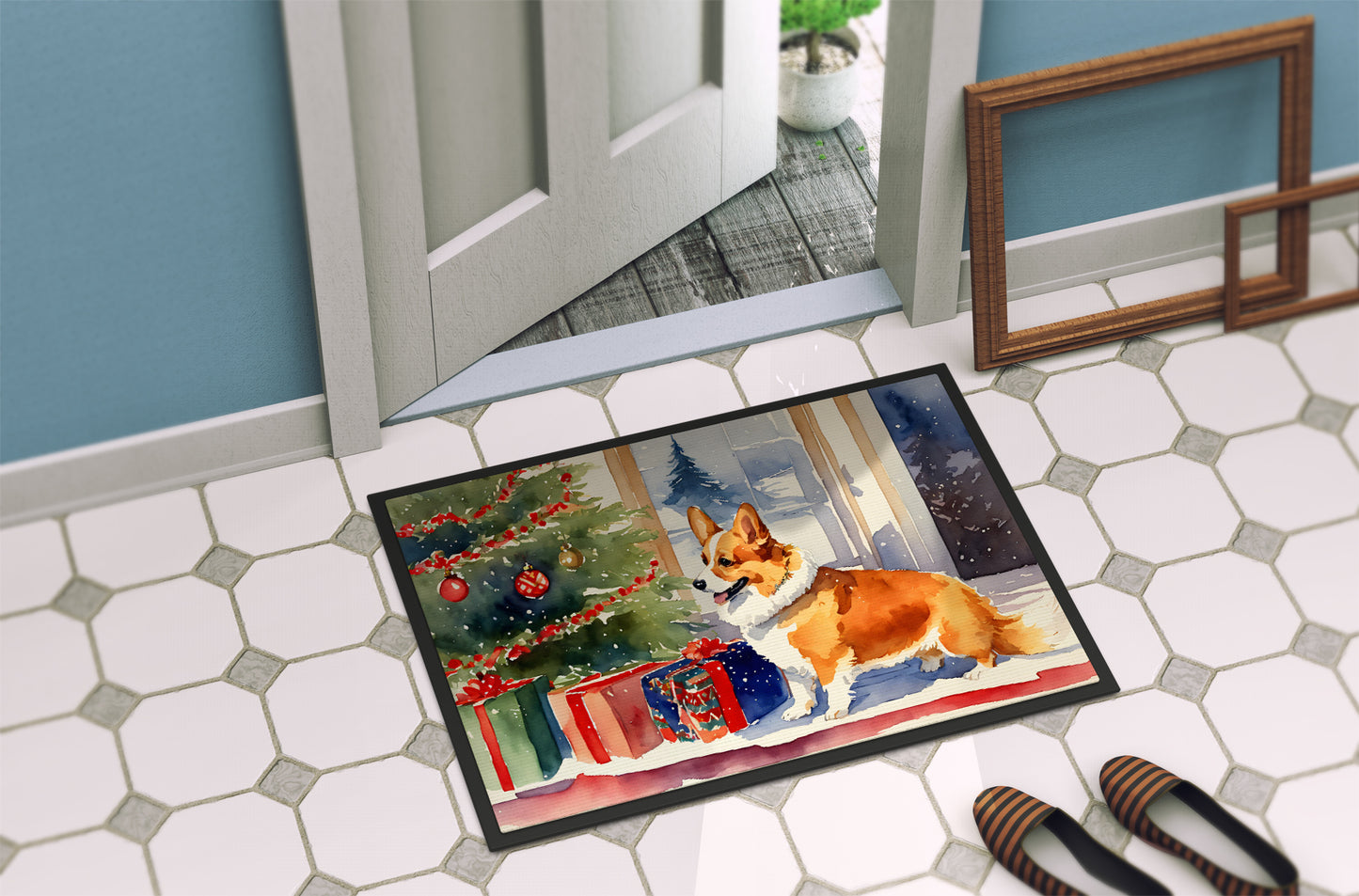 Corgi Cozy Christmas Doormat