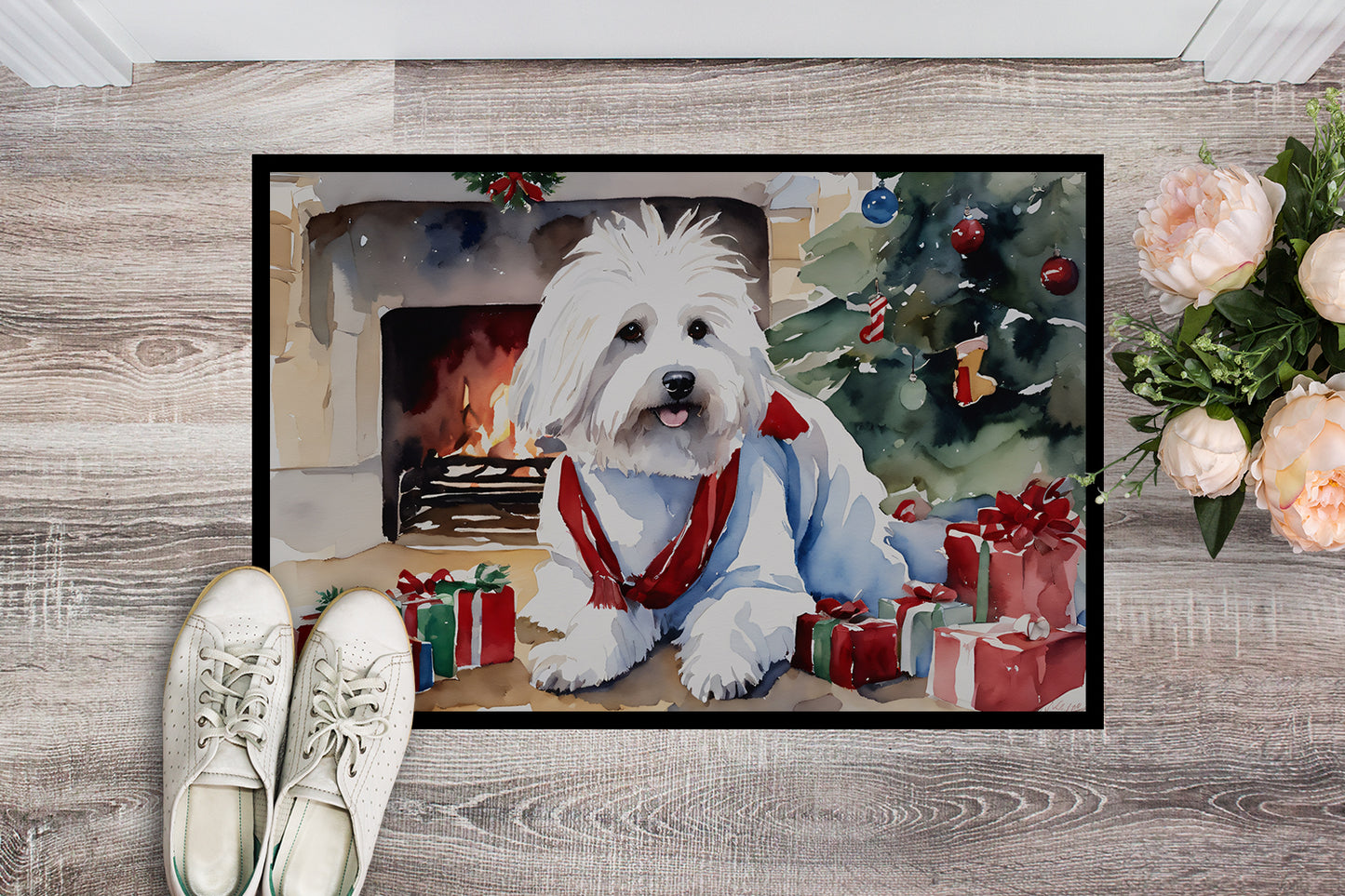 Coton De Tulear Cozy Christmas Doormat