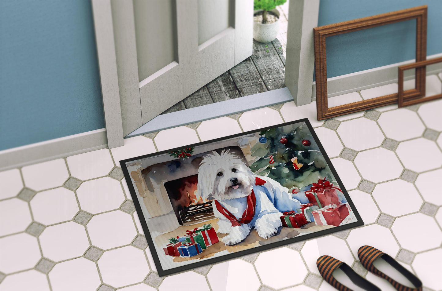 Coton De Tulear Cozy Christmas Doormat