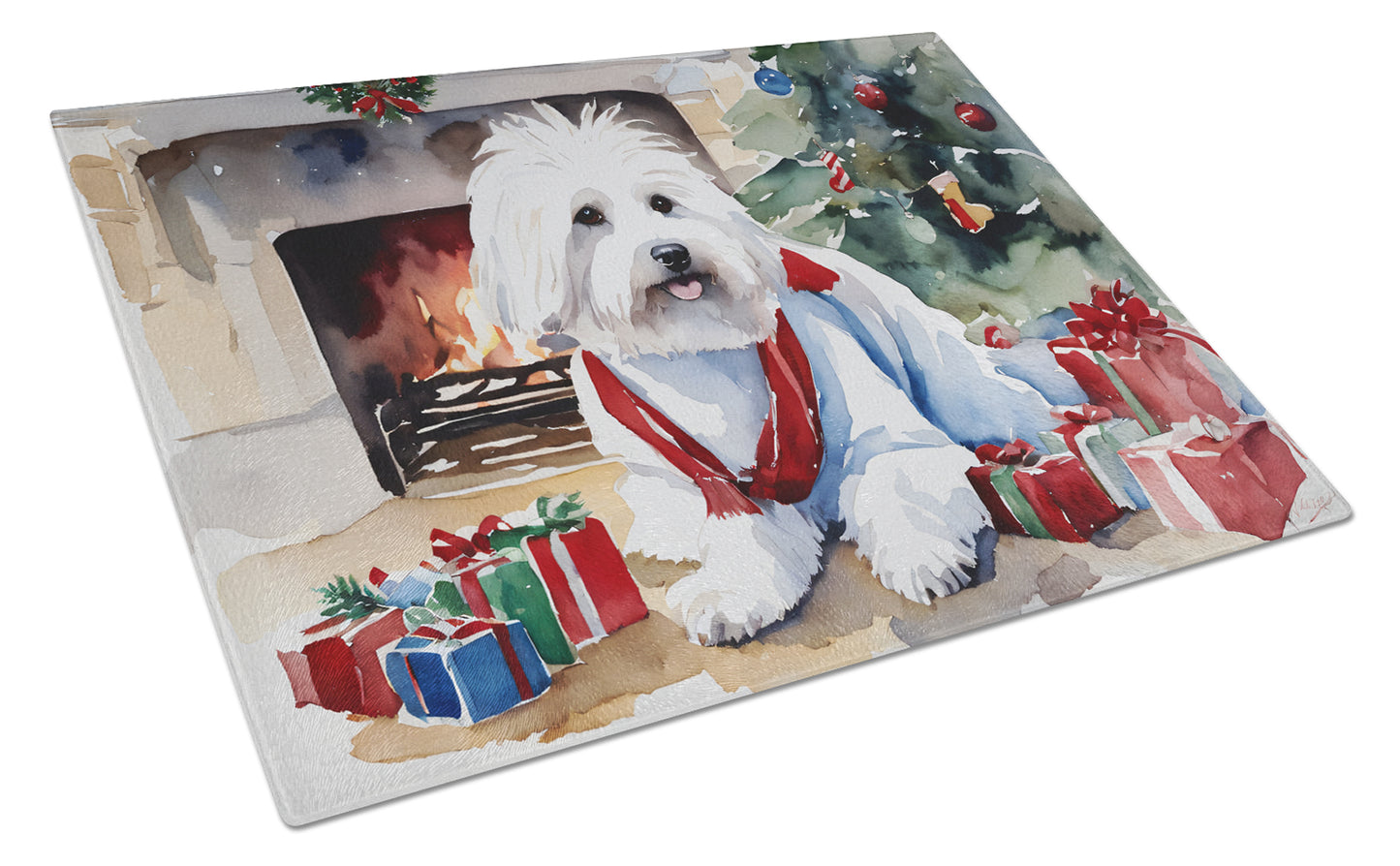 Buy this Coton De Tulear Cozy Christmas Glass Cutting Board