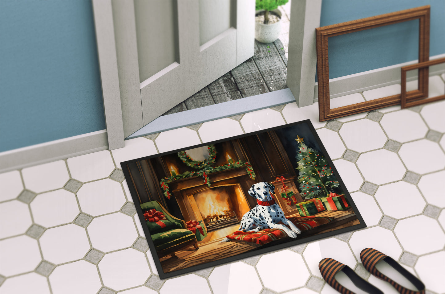 Dalmatian Cozy Christmas Doormat