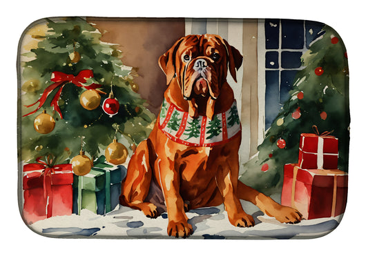 Buy this Dogue de Bordeaux Cozy Christmas Dish Drying Mat