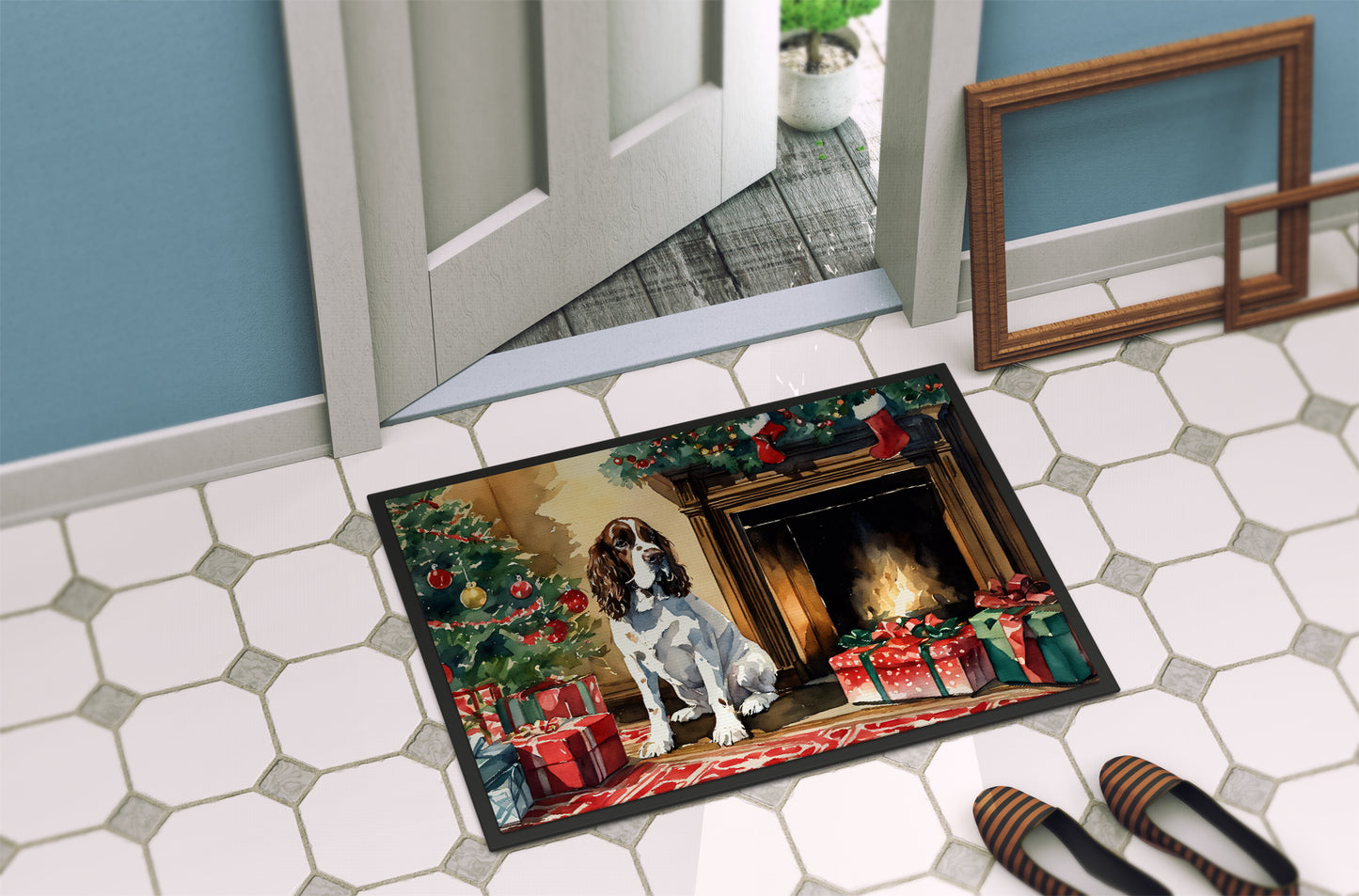 English Springer Spaniel Cozy Christmas Doormat