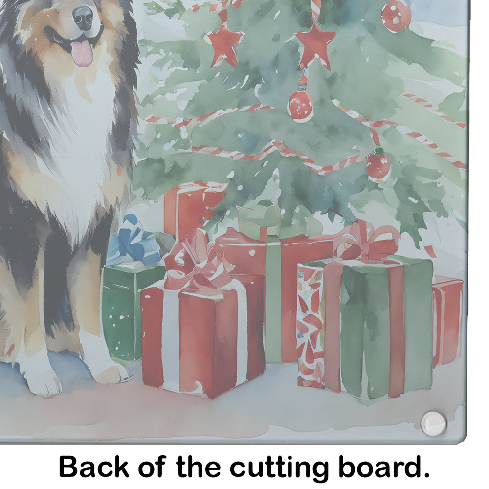 Finnish Lapphund Cozy Christmas Glass Cutting Board