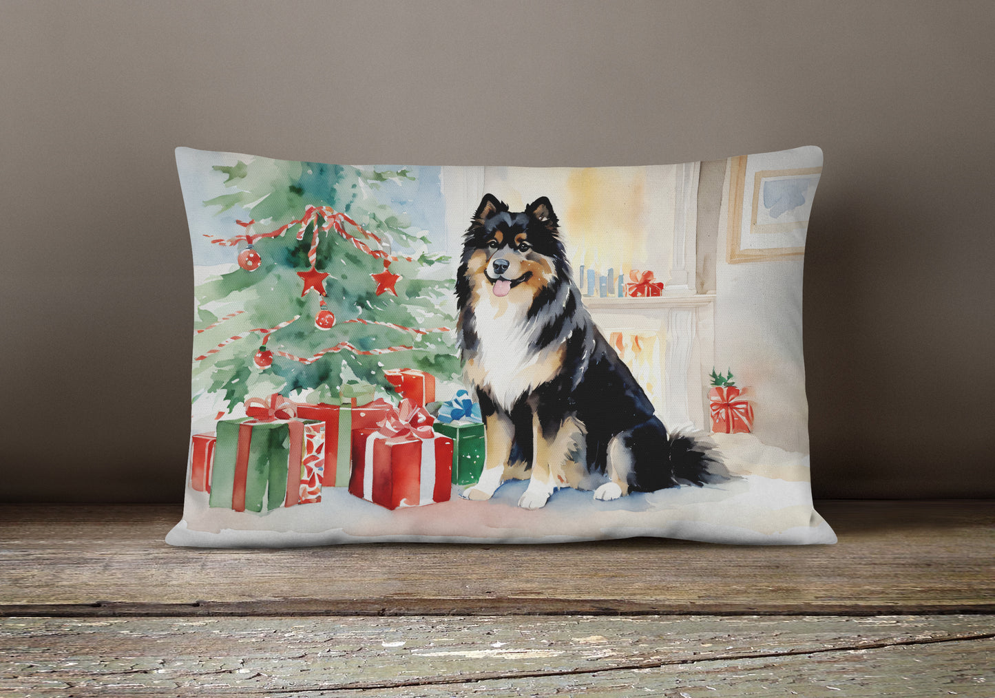 Finnish Lapphund Cozy Christmas Throw Pillow