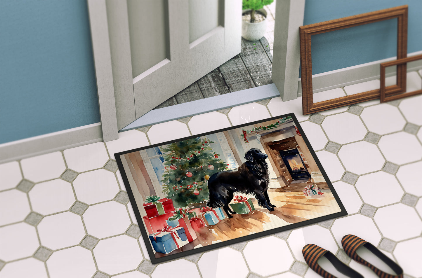 Flat-Coated Retriever Cozy Christmas Doormat