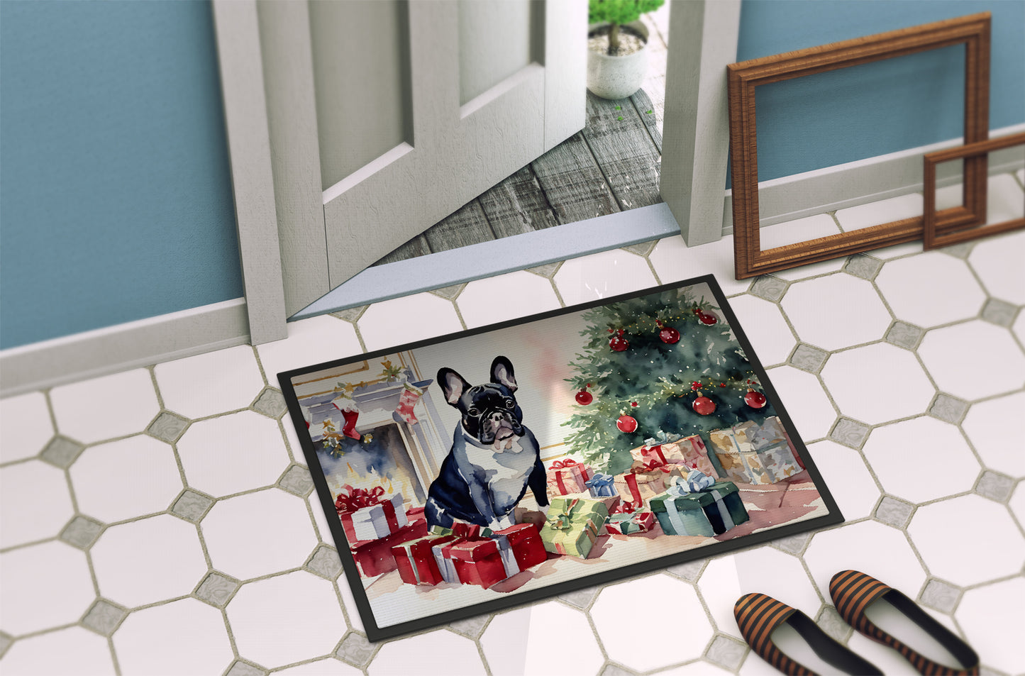 French Bulldog Cozy Christmas Doormat