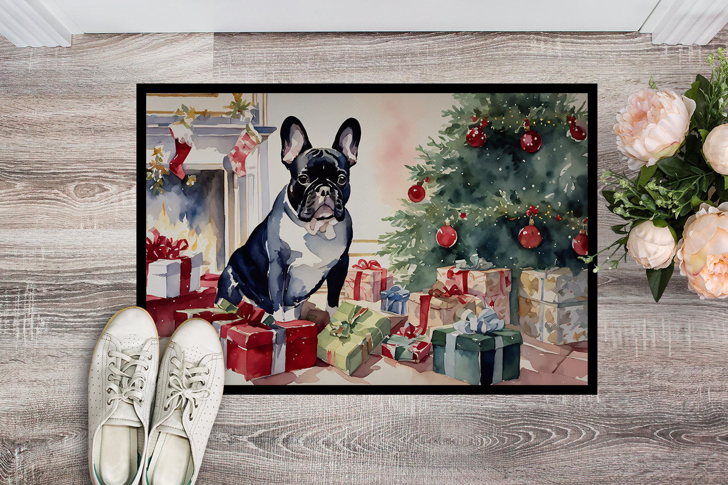 French Bulldog Cozy Christmas Doormat