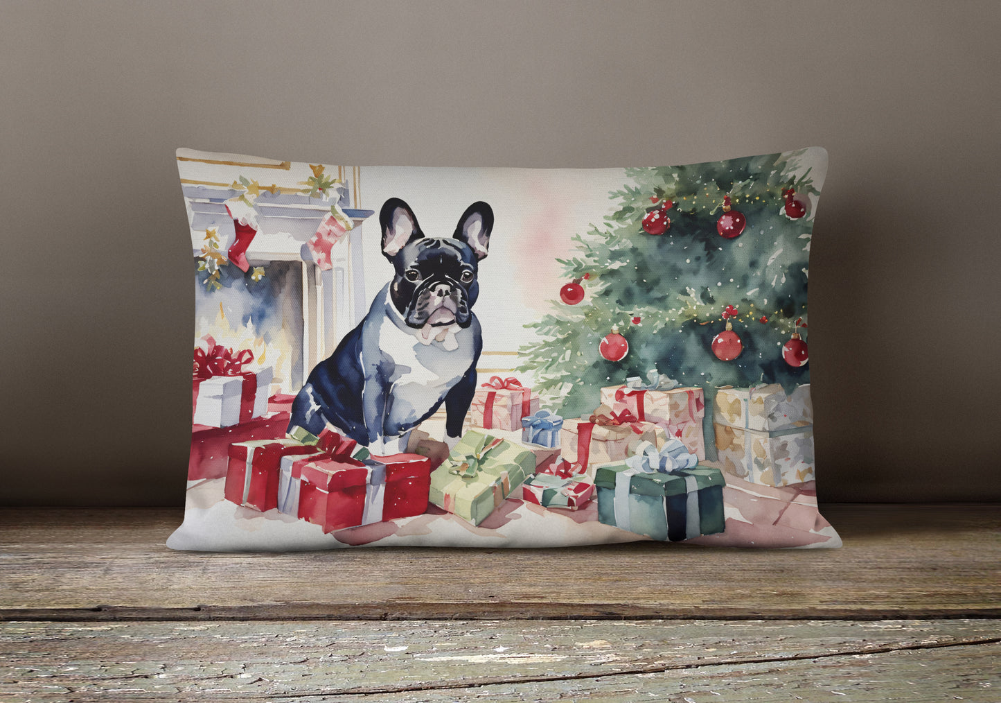 French Bulldog Cozy Christmas Throw Pillow