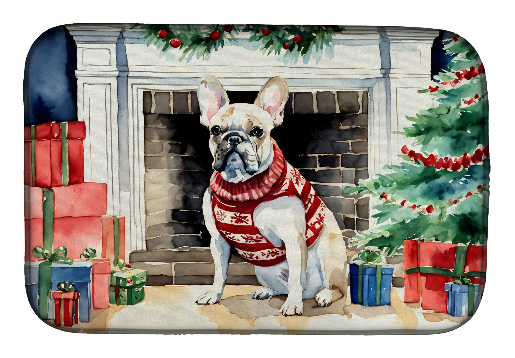 Buy this French Bulldog Cozy Christmas Dish Drying Mat