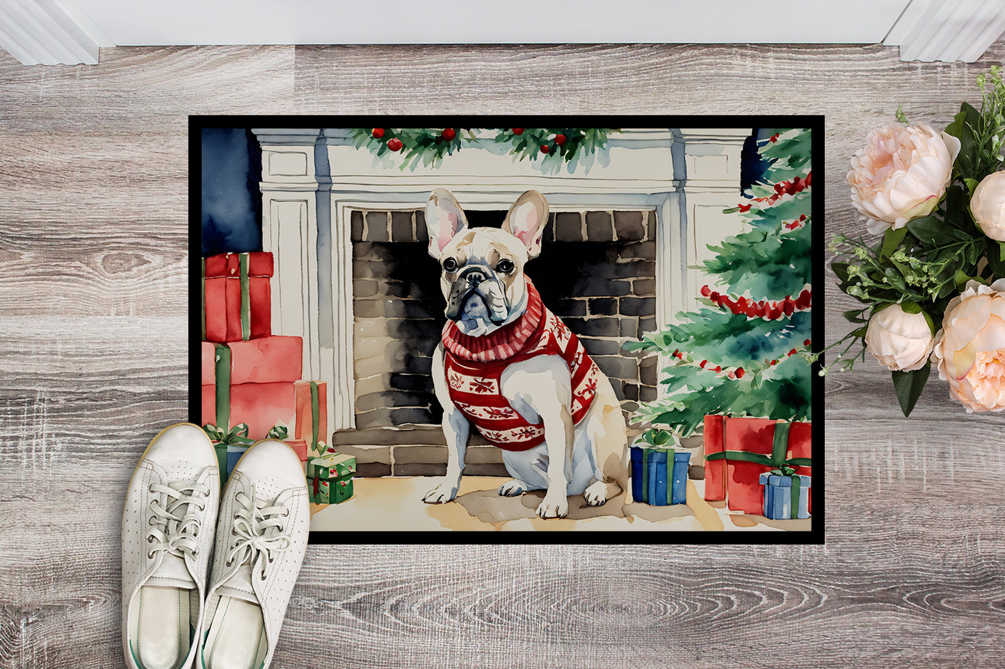 French Bulldog Cozy Christmas Doormat