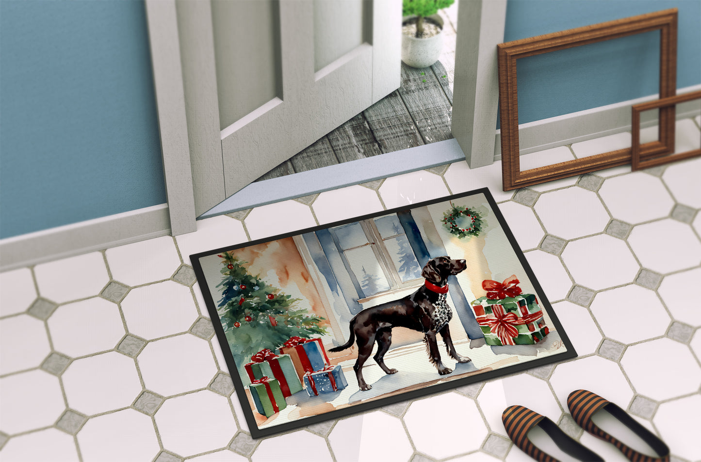 German Shorthaired Pointer Cozy Christmas Doormat