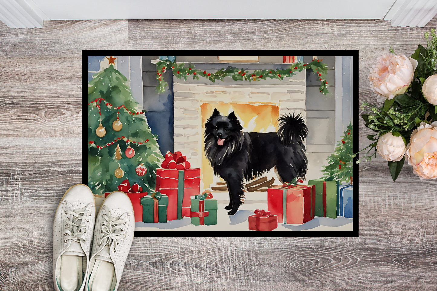 German Spitz Cozy Christmas Doormat