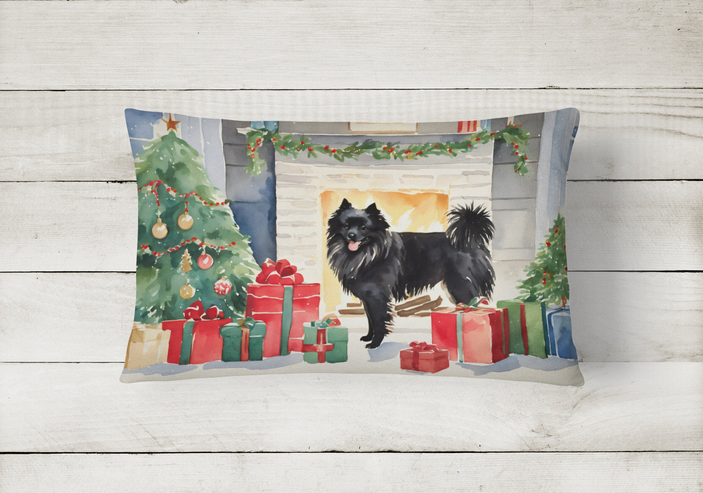 German Spitz Cozy Christmas Throw Pillow