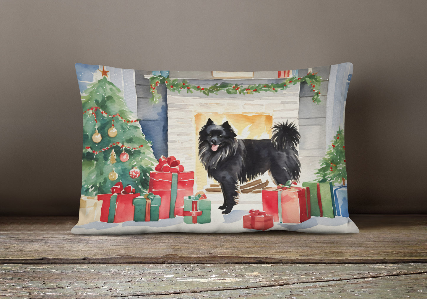 German Spitz Cozy Christmas Throw Pillow