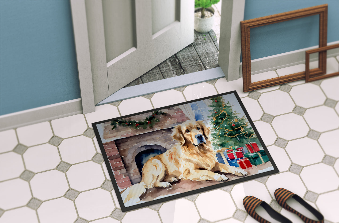 Golden Retriever Cozy Christmas Doormat