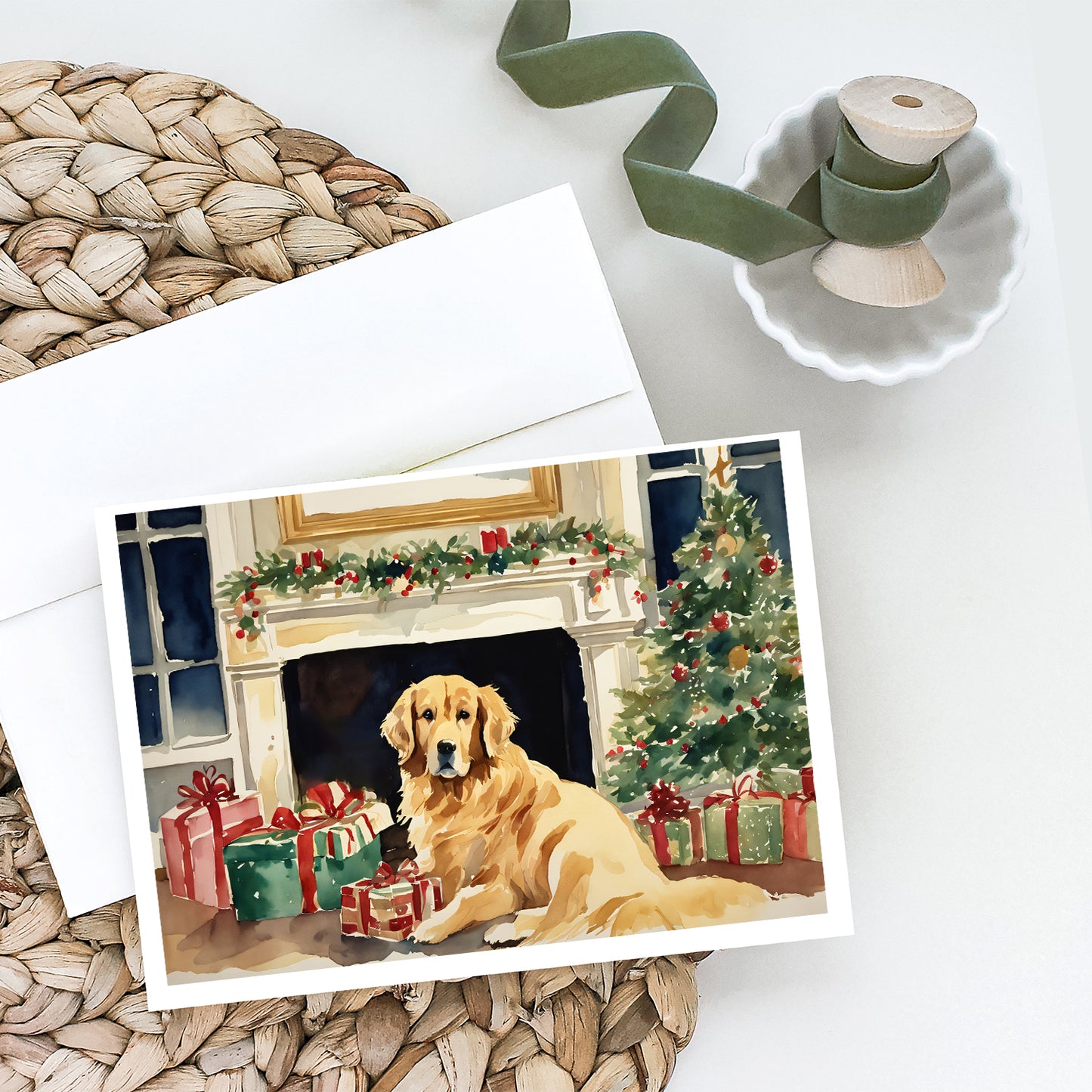 Golden Retriever Cozy Christmas Greeting Cards Pack of 8