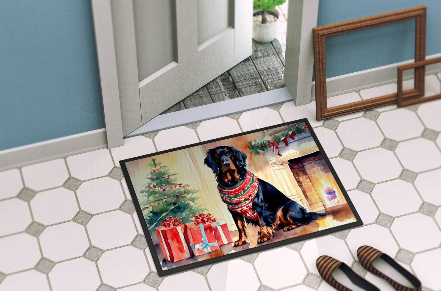 Gordon Setter Cozy Christmas Doormat