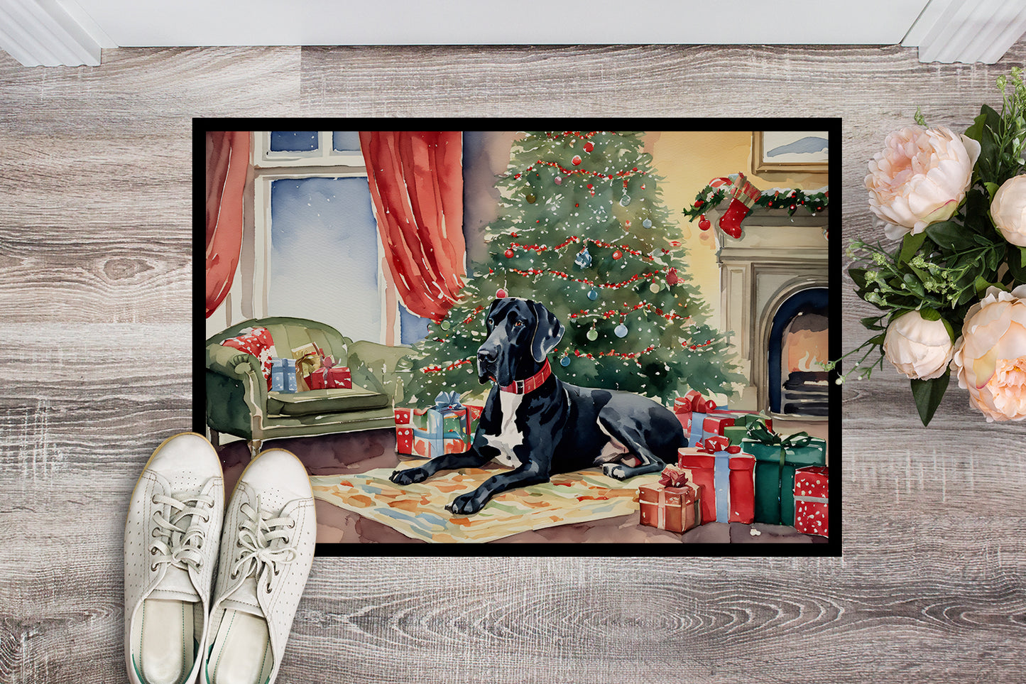 Great Dane Cozy Christmas Doormat