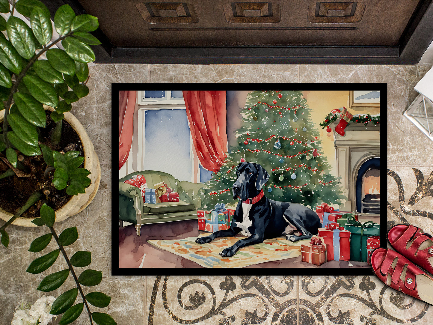 Great Dane Cozy Christmas Doormat