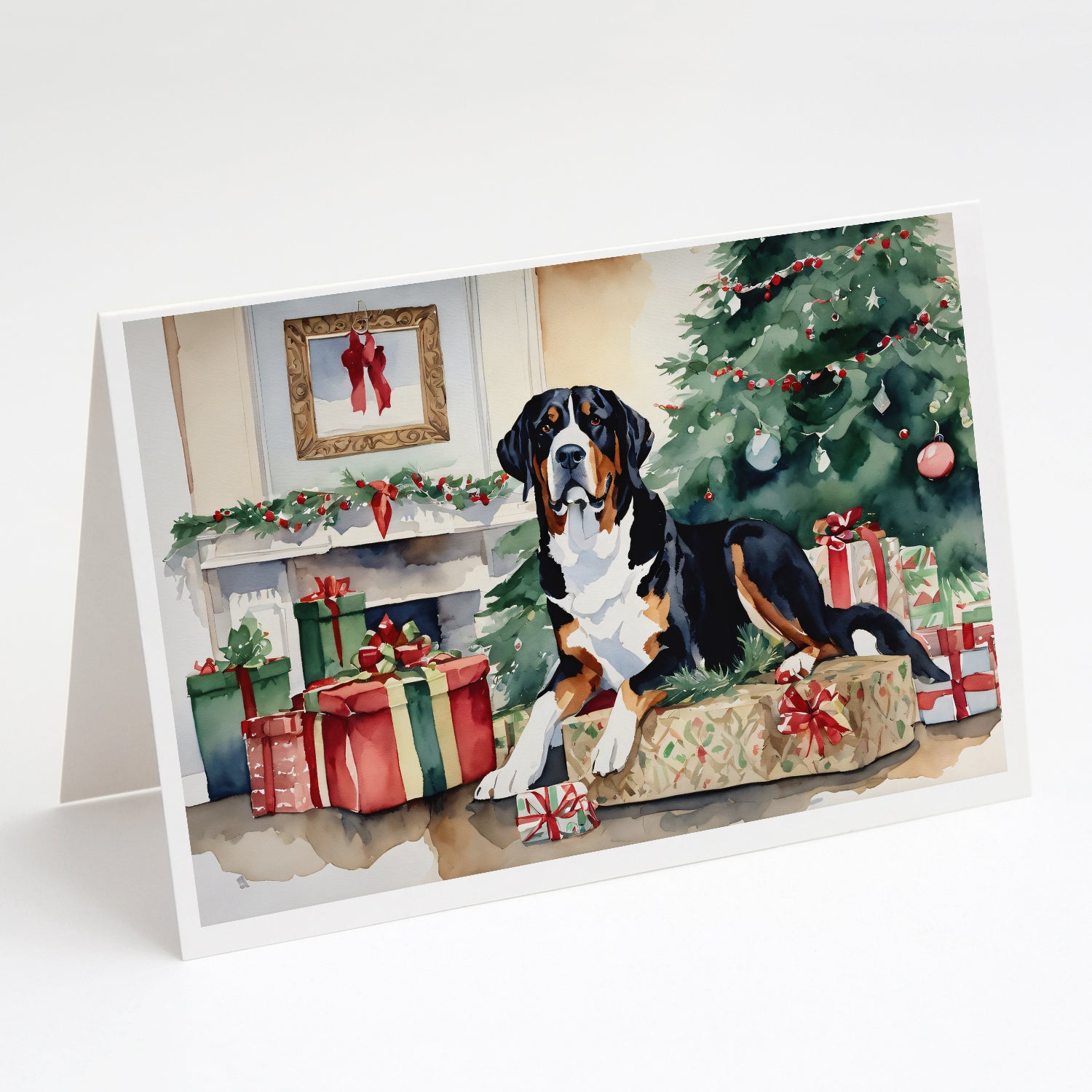 Buy this Greater Swiss Mountain Dog Cozy Christmas Greeting Cards Pack of 8