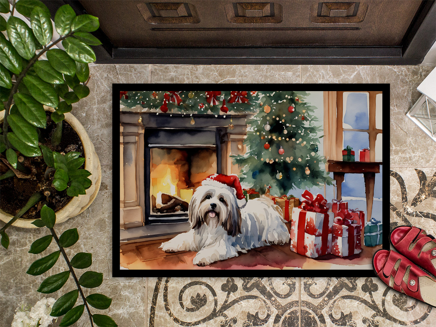 Havanese Cozy Christmas Doormat