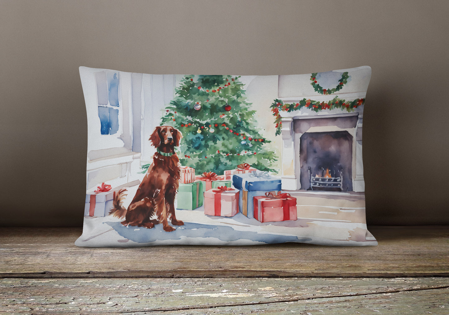 Irish Setter Cozy Christmas Throw Pillow