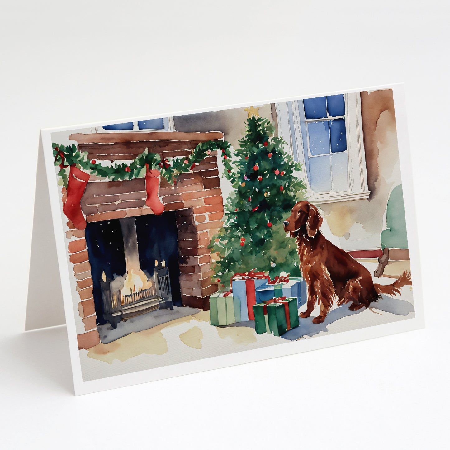 Buy this Irish Setter Cozy Christmas Greeting Cards Pack of 8