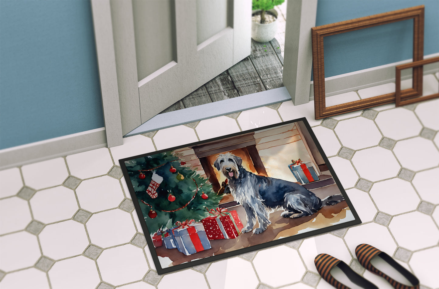 Irish Wolfhound Cozy Christmas Doormat