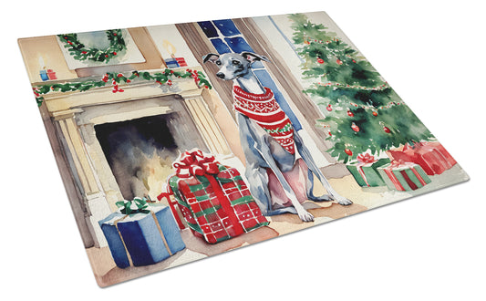 Buy this Italian Greyhound Cozy Christmas Glass Cutting Board