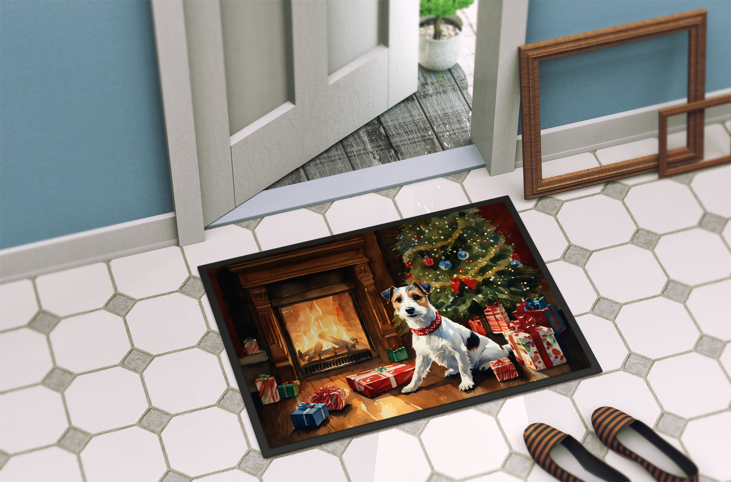 Jack Russell Terrier Cozy Christmas Doormat