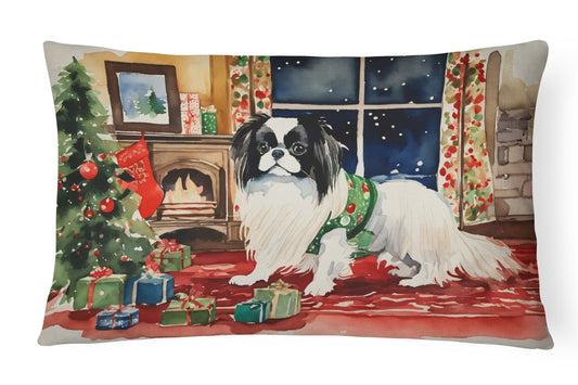 Buy this Japanese Chin Cozy Christmas Throw Pillow