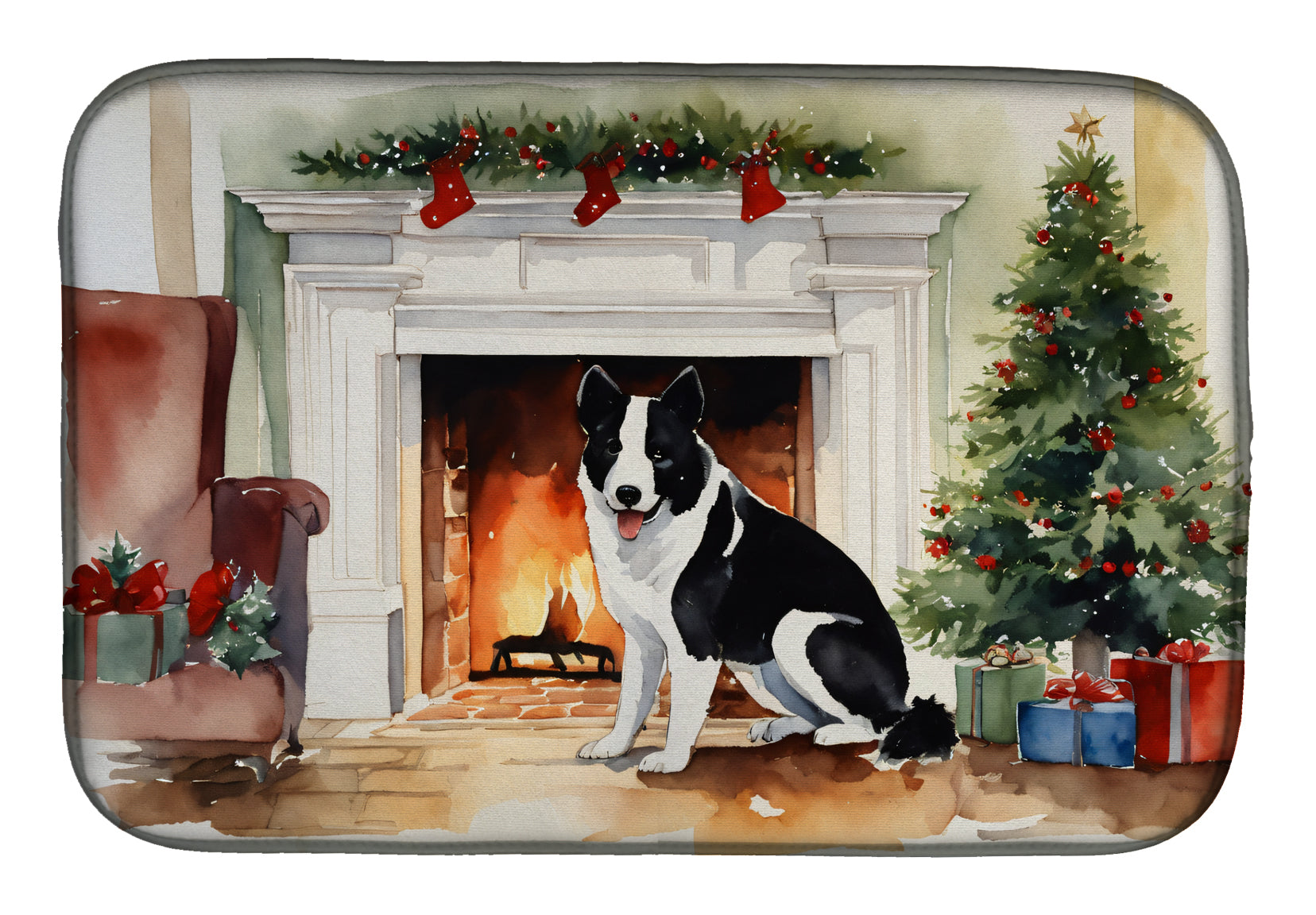 Buy this Karelian Bear Dog Cozy Christmas Dish Drying Mat