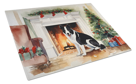 Buy this Karelian Bear Dog Cozy Christmas Glass Cutting Board