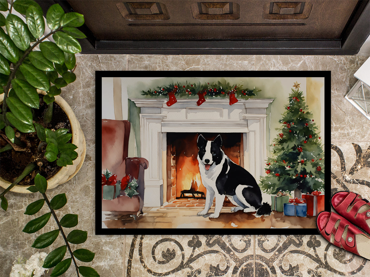 Karelian Bear Dog Cozy Christmas Doormat