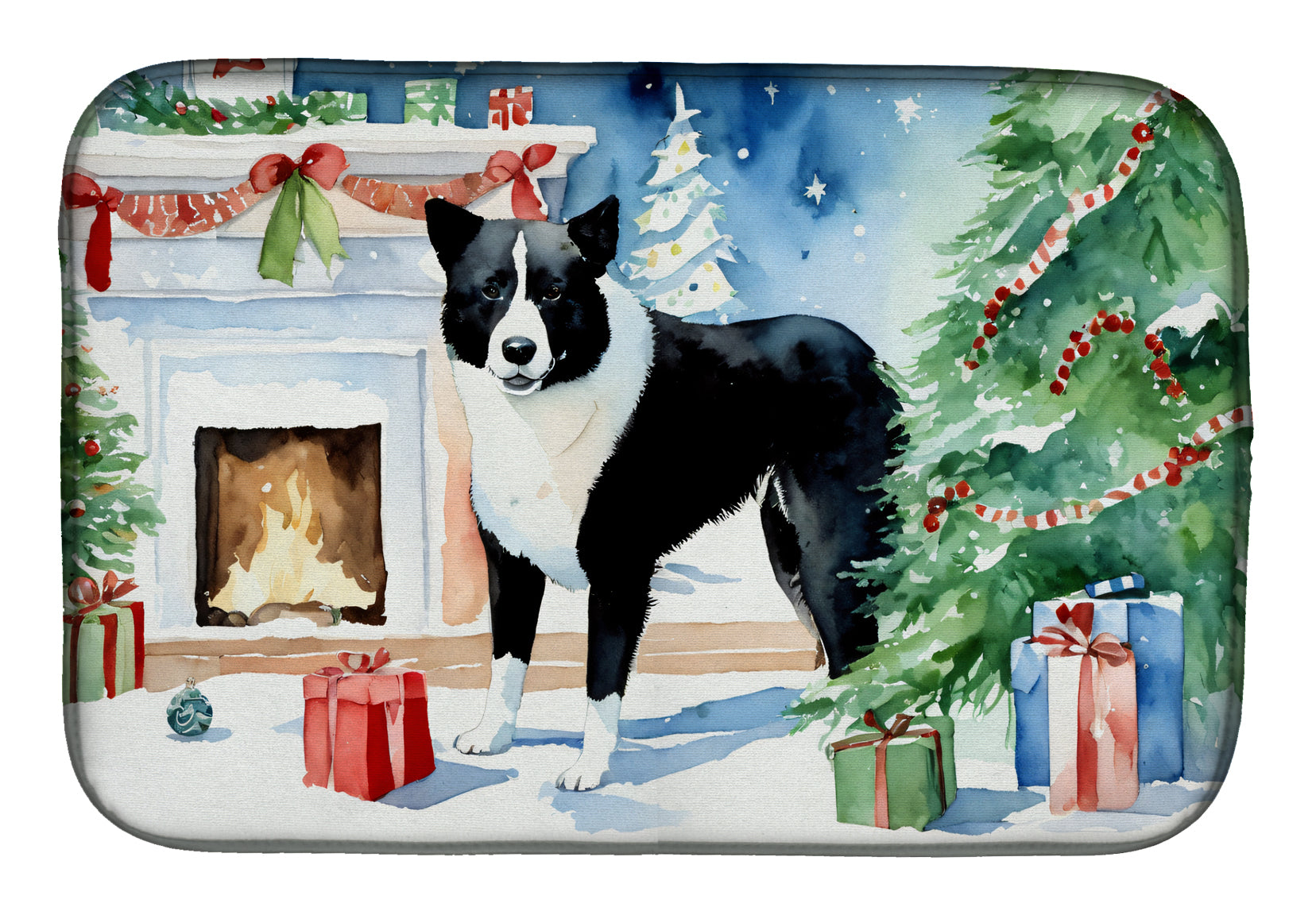 Buy this Karelian Bear Dog Cozy Christmas Dish Drying Mat