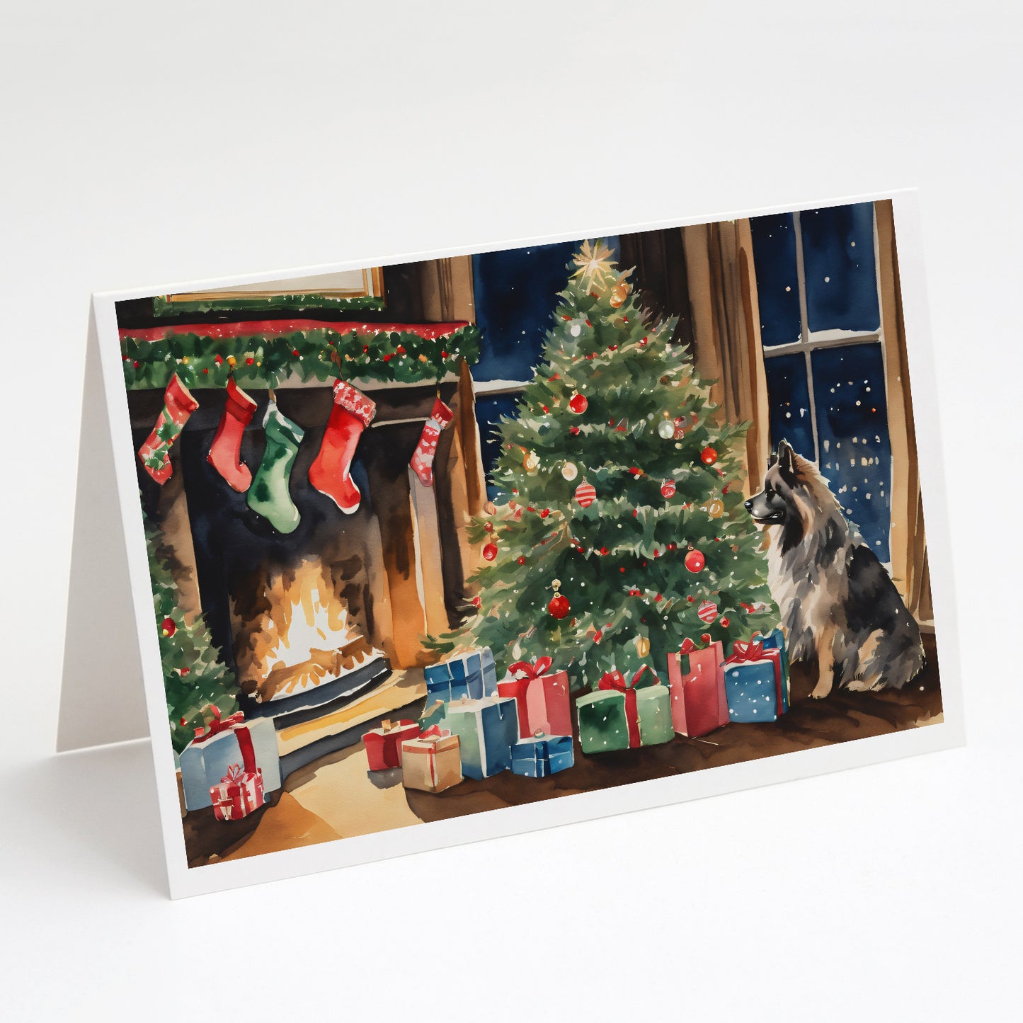 Buy this Keeshond Cozy Christmas Greeting Cards Pack of 8