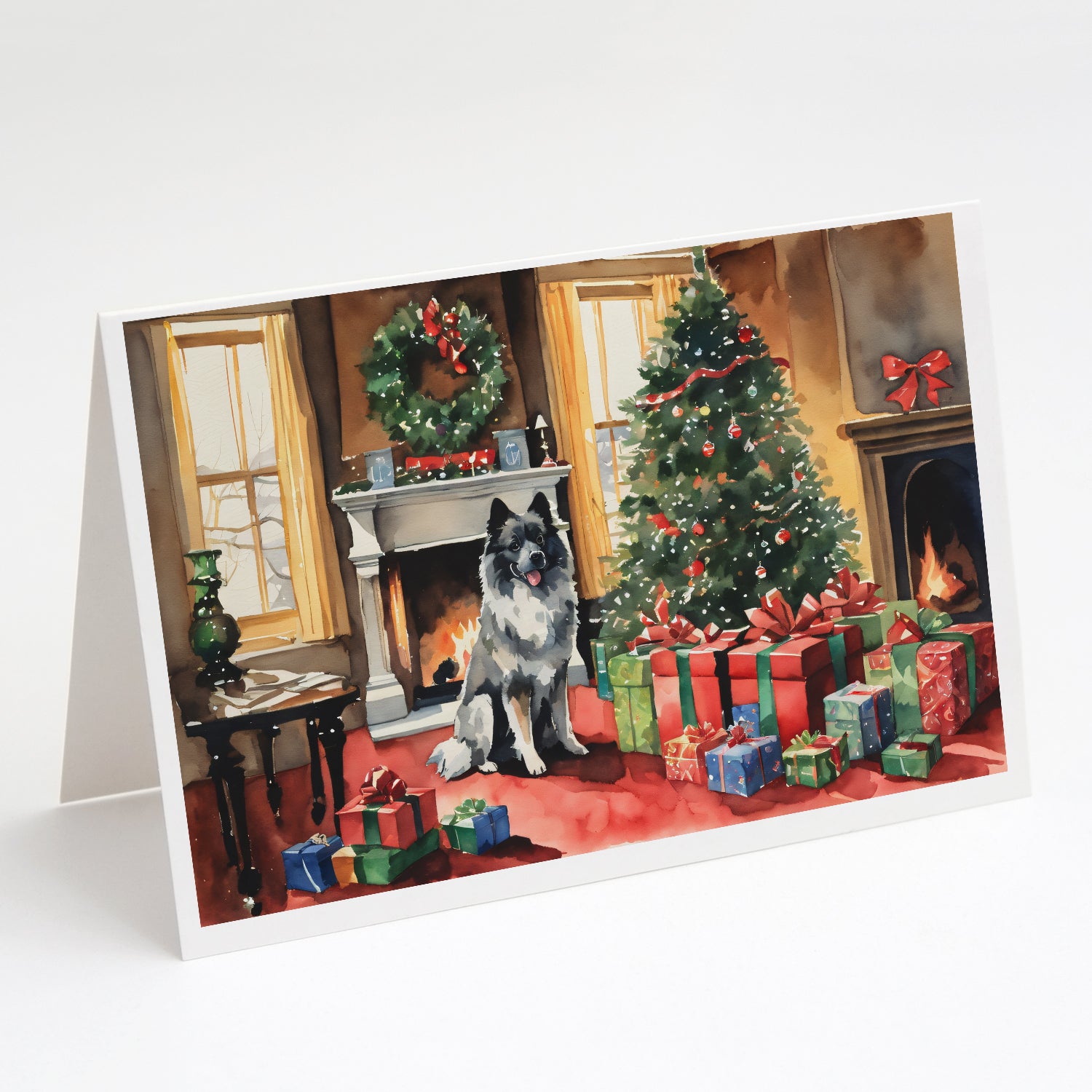 Buy this Keeshond Cozy Christmas Greeting Cards Pack of 8