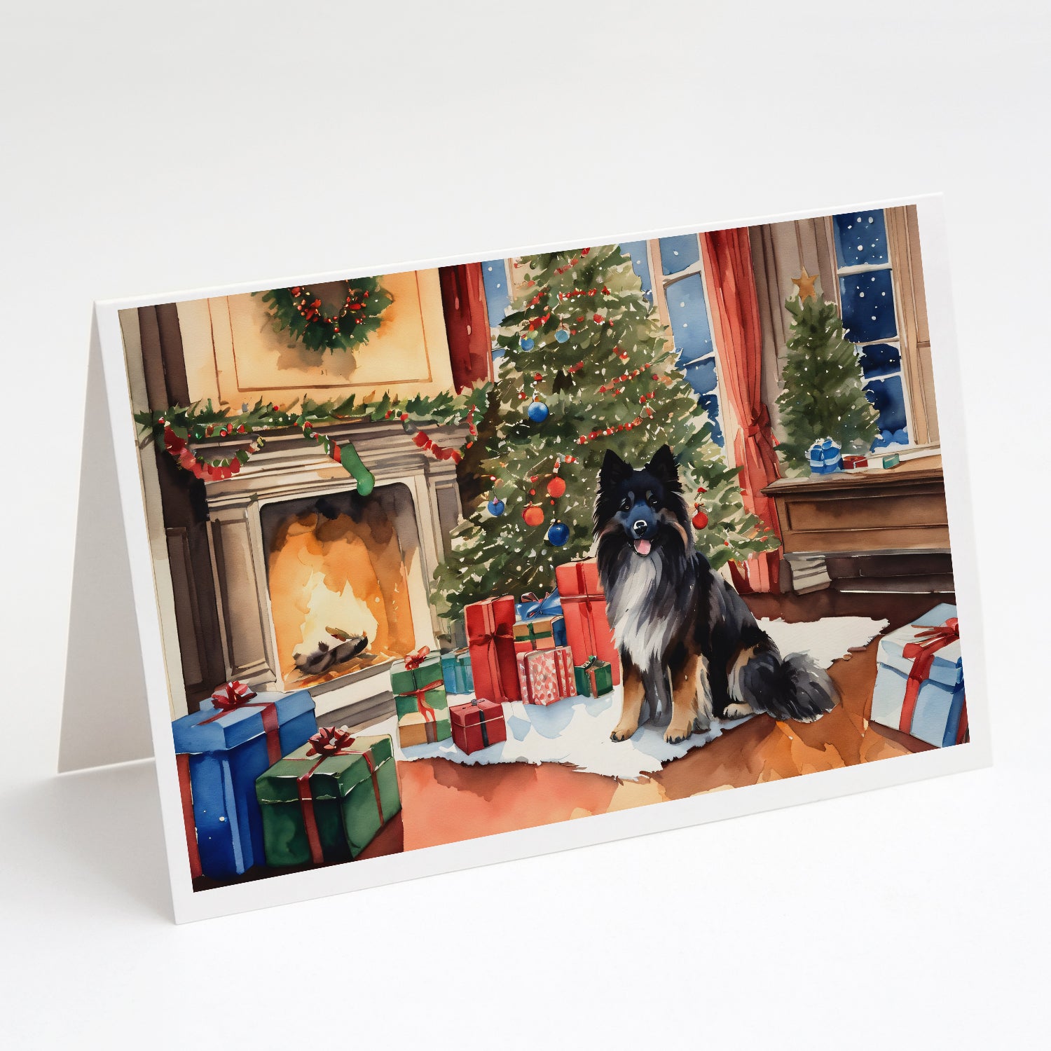 Buy this Keeshond Cozy Christmas Greeting Cards Pack of 8