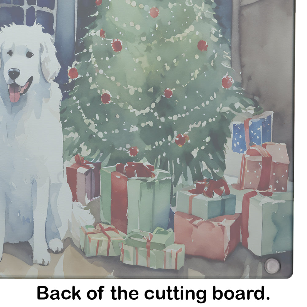 Kuvasz Cozy Christmas Glass Cutting Board