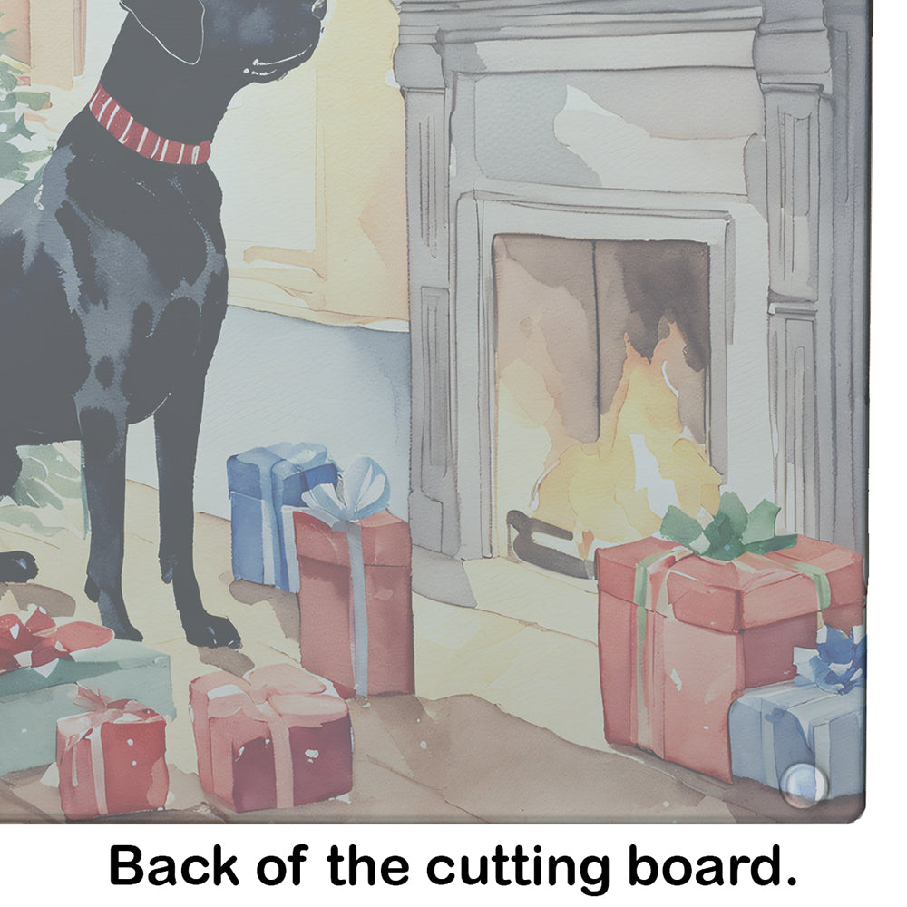 Labrador Retriever Cozy Christmas Glass Cutting Board