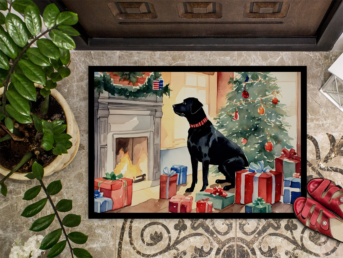 Labrador Retriever Cozy Christmas Doormat