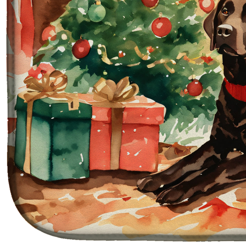 Labrador Retriever Cozy Christmas Dish Drying Mat