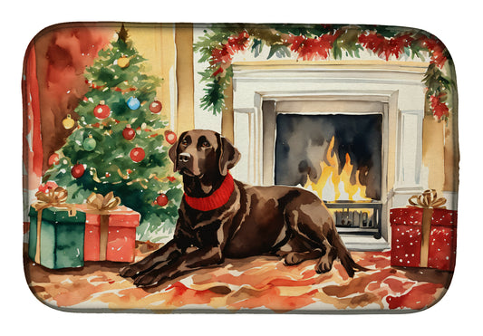 Buy this Labrador Retriever Cozy Christmas Dish Drying Mat