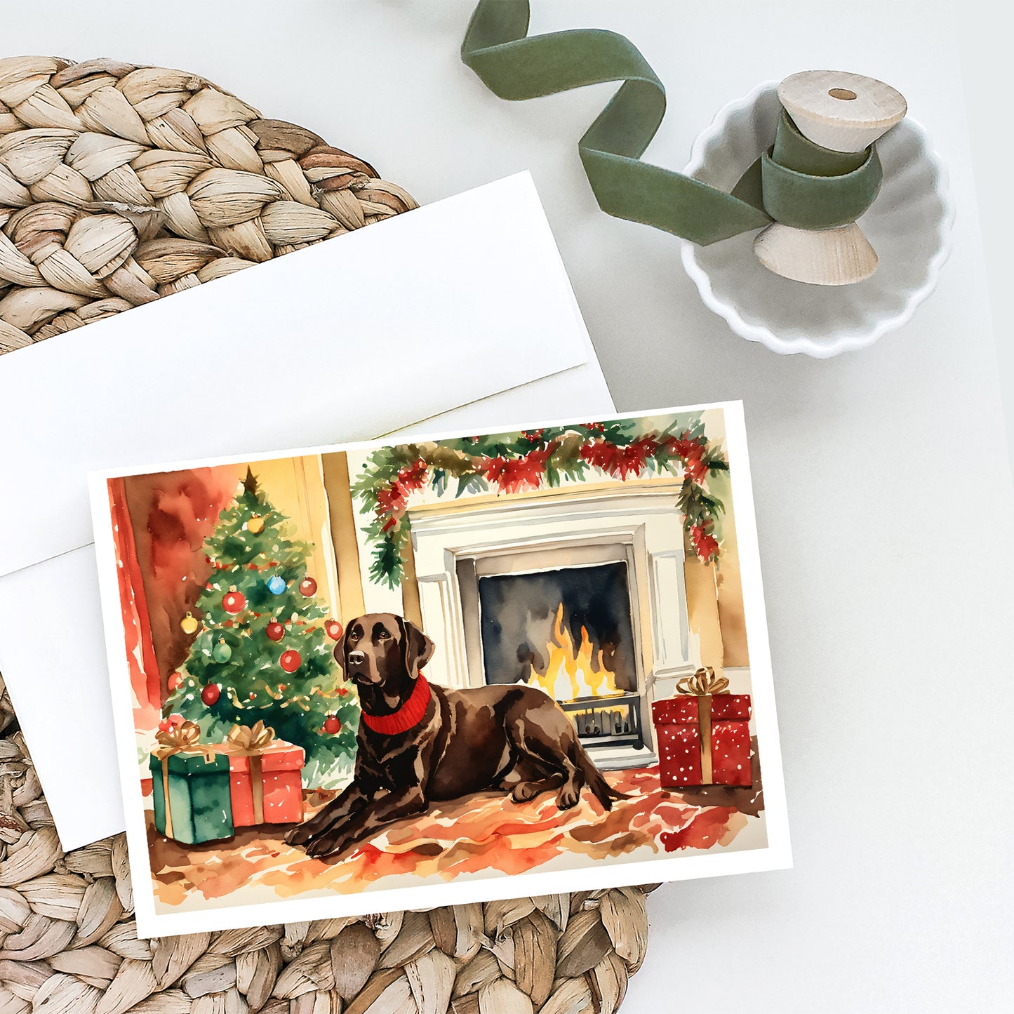 Labrador Retriever Cozy Christmas Greeting Cards Pack of 8