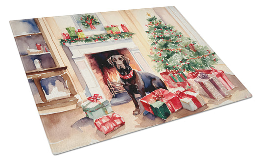 Buy this Labrador Retriever Cozy Christmas Glass Cutting Board