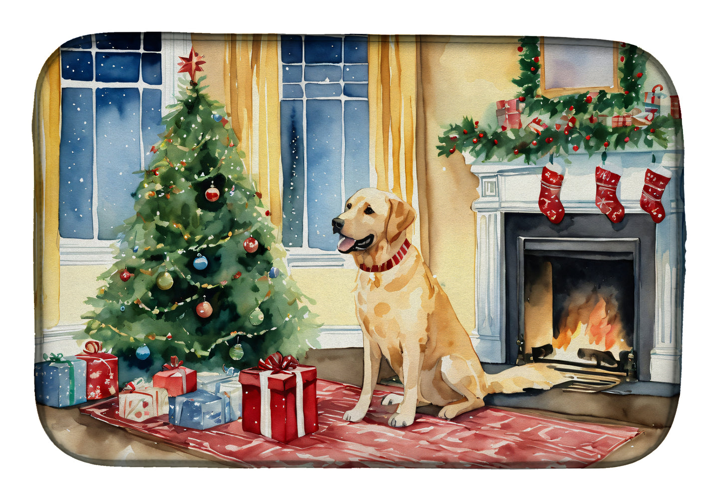 Buy this Labrador Retriever Cozy Christmas Dish Drying Mat