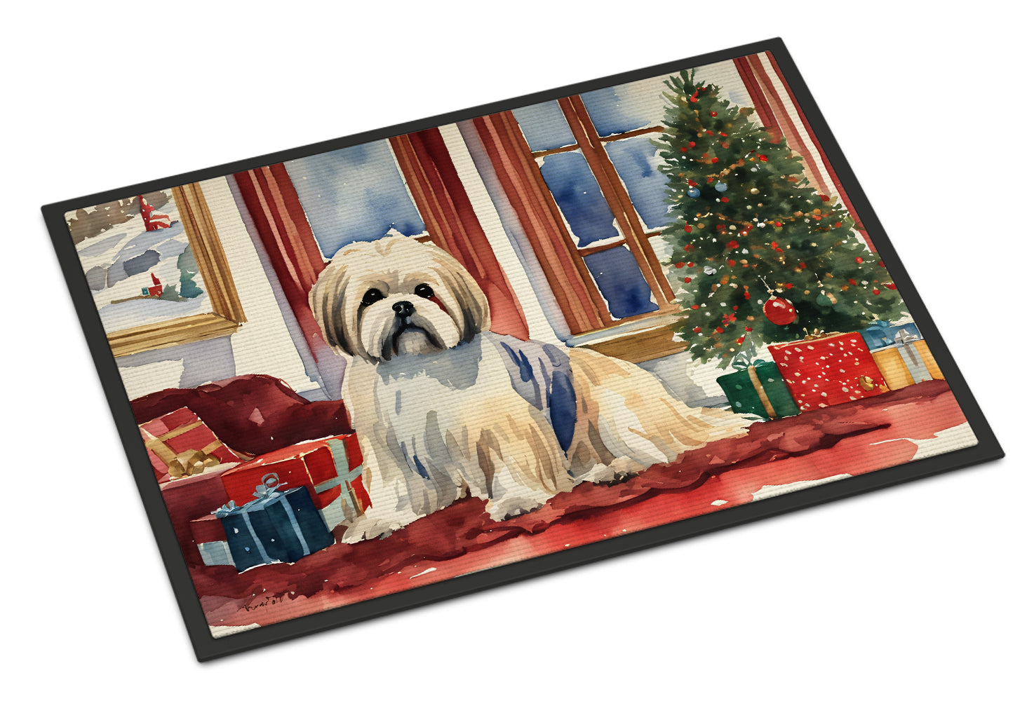 Buy this Lhasa Apso Cozy Christmas Doormat