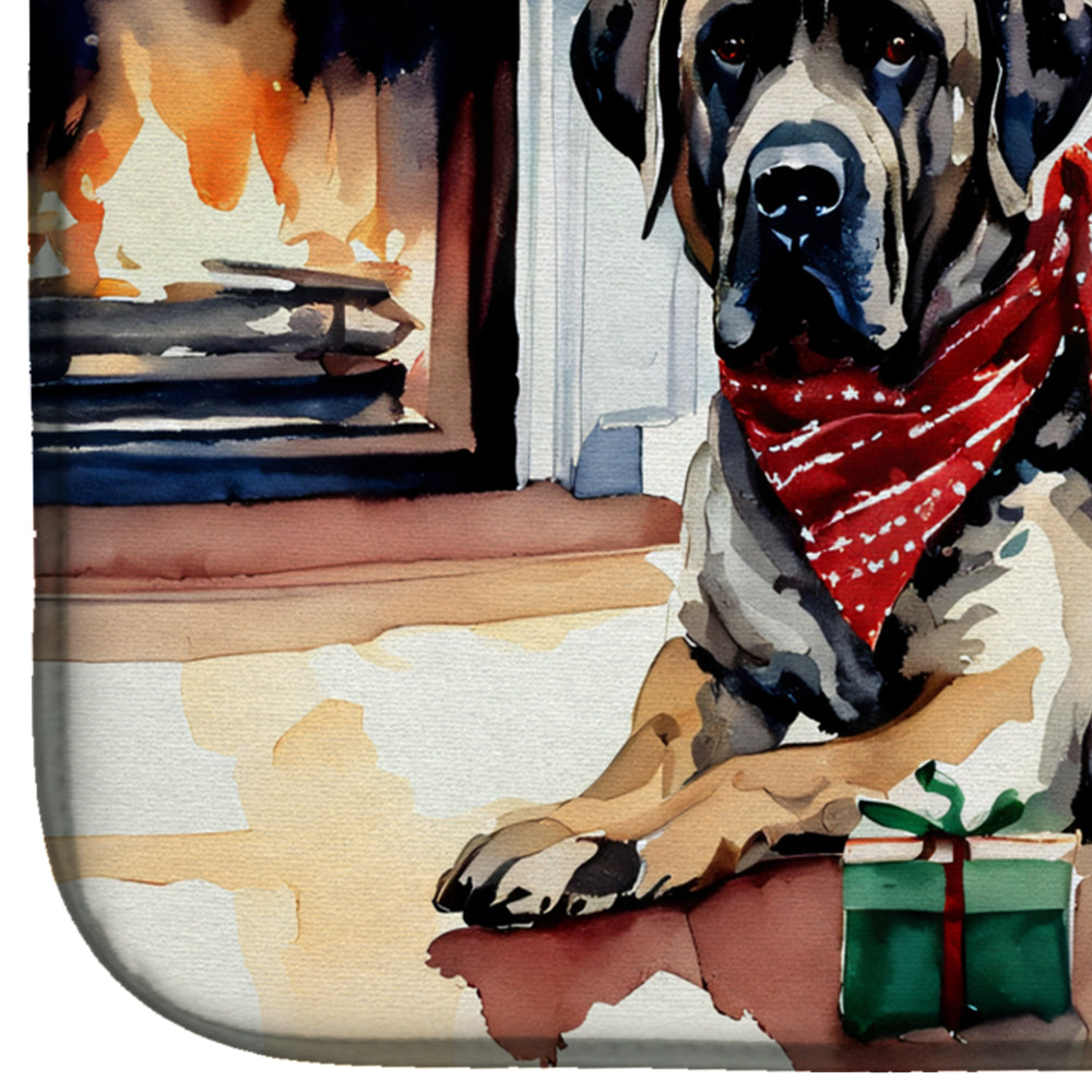 Mastiff Cozy Christmas Dish Drying Mat