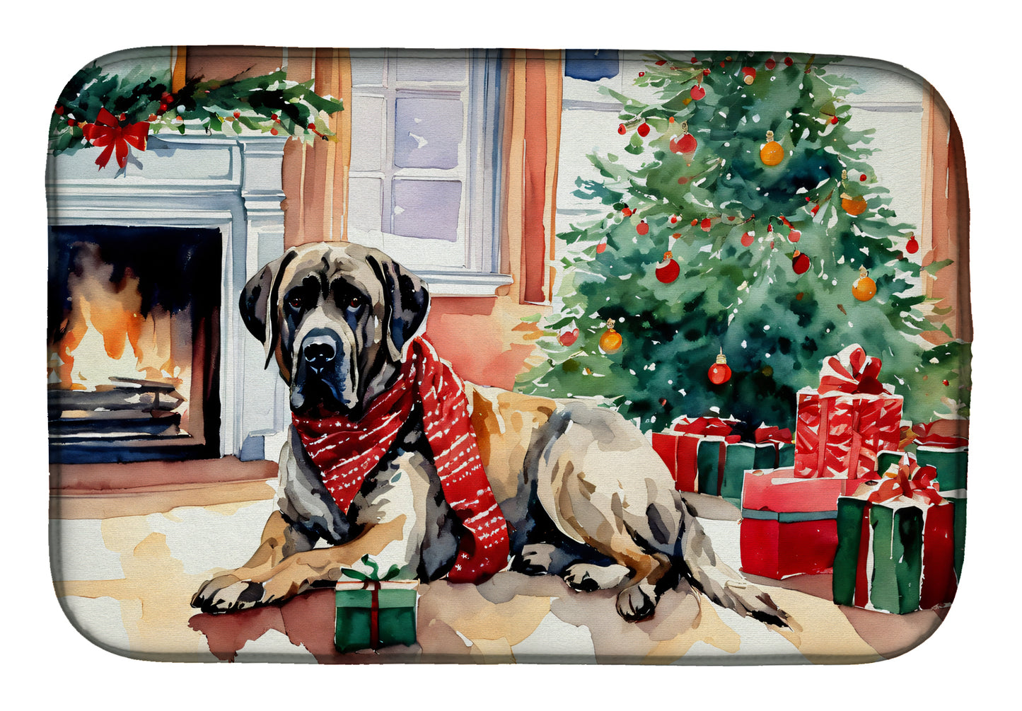 Buy this Mastiff Cozy Christmas Dish Drying Mat